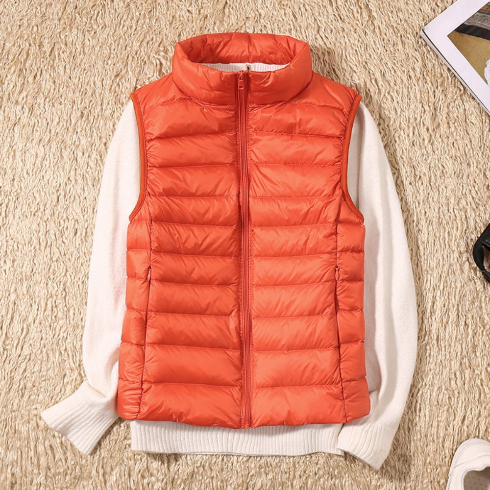 Natasha – Elegant vest met rits aan de voorkant en veilige zakken