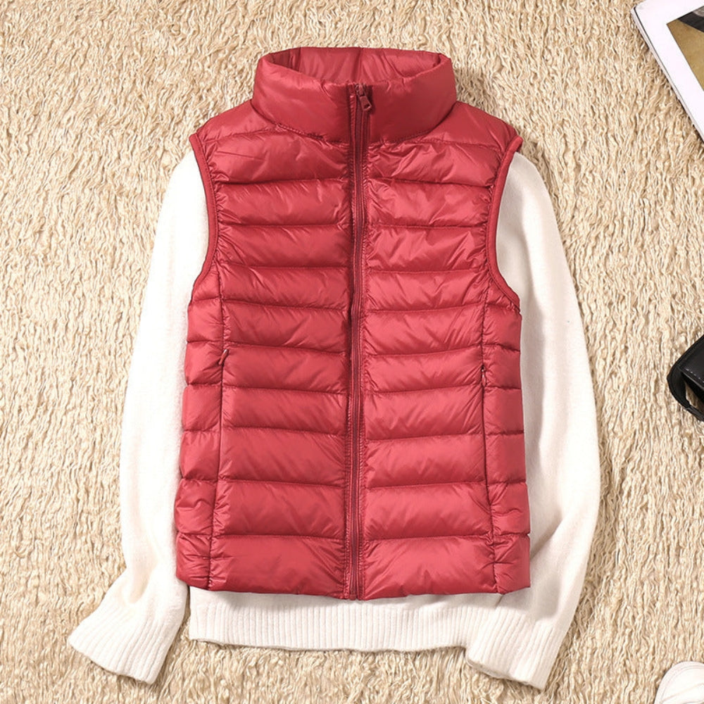 Natasha – Elegant vest met rits aan de voorkant en veilige zakken