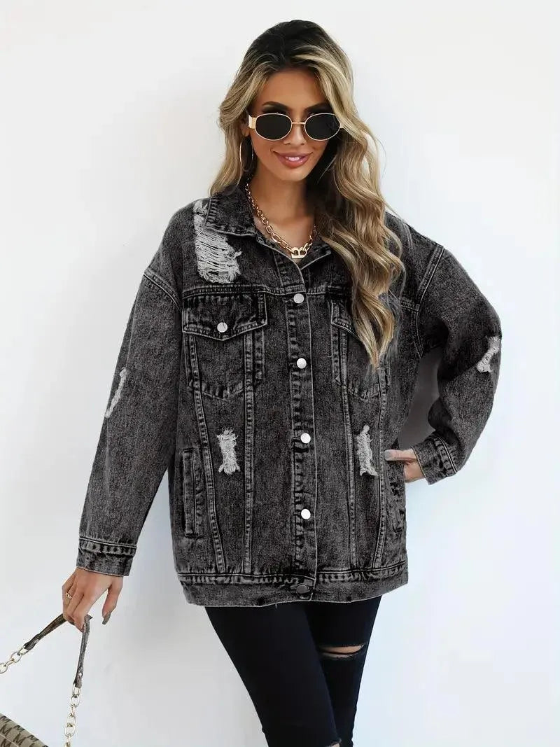 Maya - Denim Jack met Relaxte Pasvorm en Meerdere Zakken