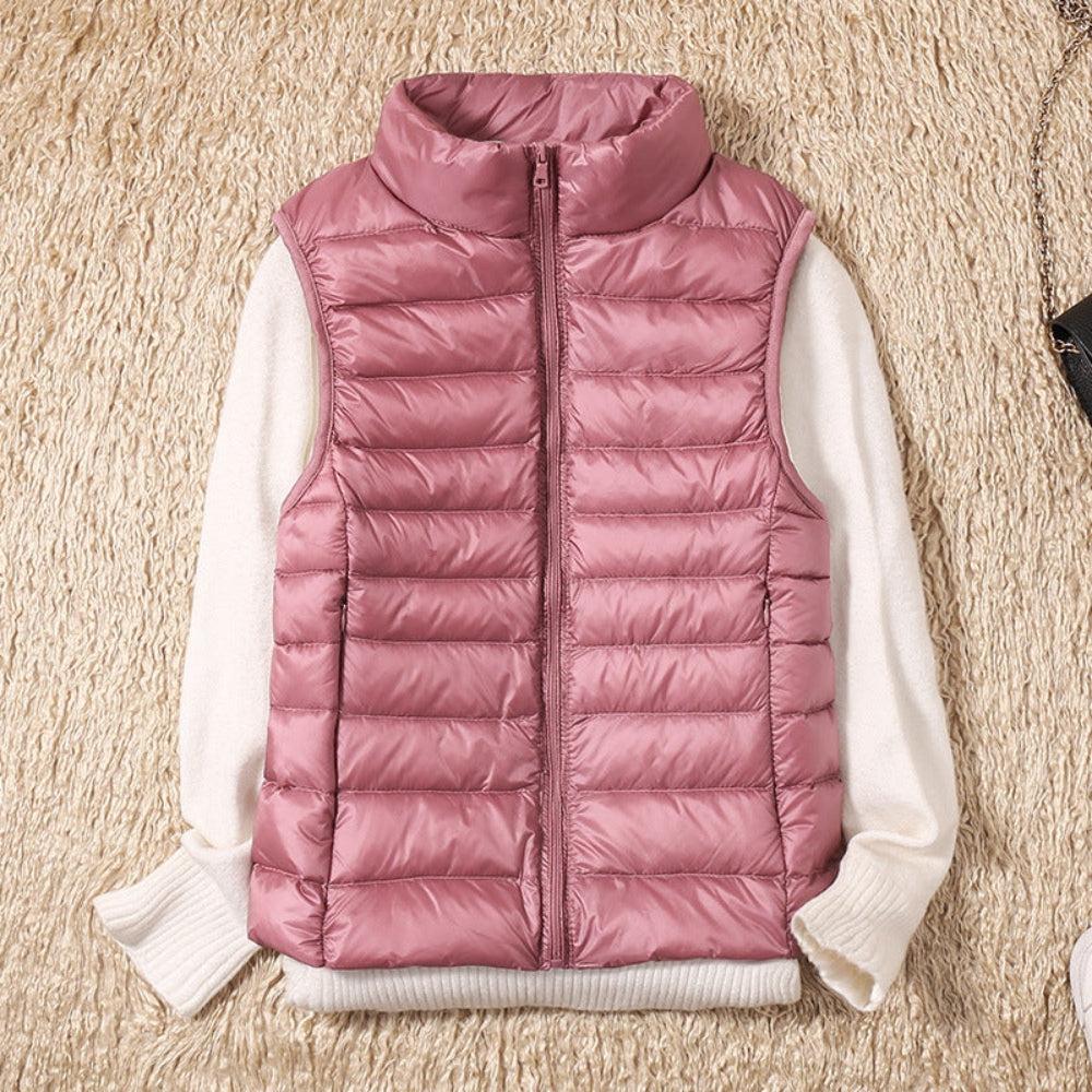 Natasha – Elegant vest met rits aan de voorkant en veilige zakken