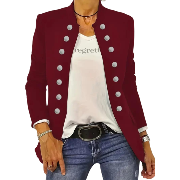 Rozi - Klassiek Getailleerde Blazer met Knopen Aan De Voorkant