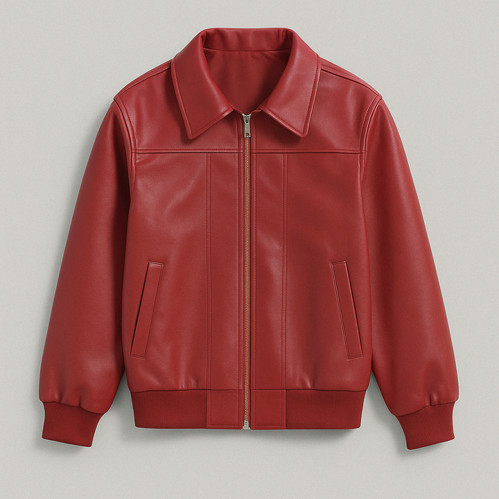 Lyra - Oversized Contrast-Stiksel Jas met Omslagkraag