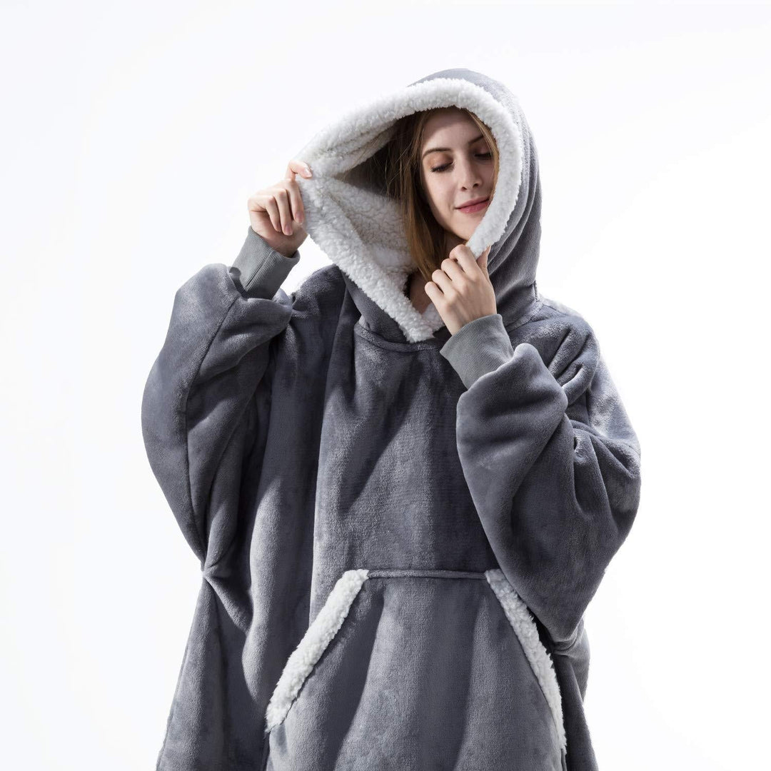 Lina - Warme hoodie deken met lange mouwen en zakken