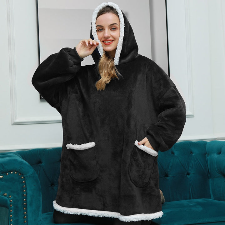 Lina - Warme hoodie deken met lange mouwen en zakken
