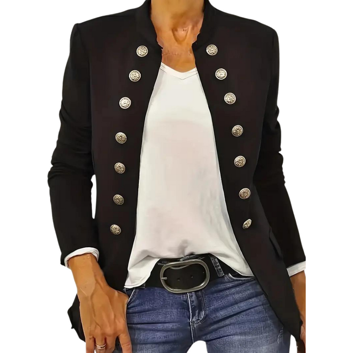 Rozi - Klassiek Getailleerde Blazer met Knopen Aan De Voorkant